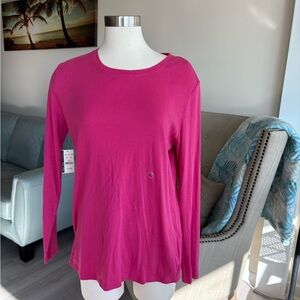 NWT - XL New York & Company Fuchsia Long Sleeve Top